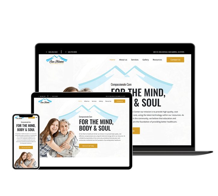 San Marino Healthcare Center website designed by Falcon Marketing