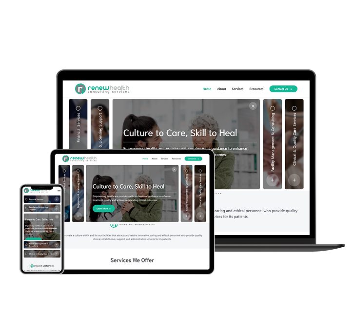 ReNew Health Consulting website designed by Falcon Marketing